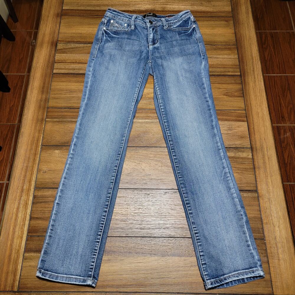 Earl Straight Leg Denim Jeans w/ Pocket Bling - Size 2